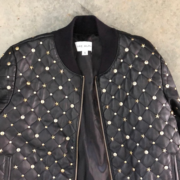 Studded REAL Leather Bomber - Picture 8 of 8